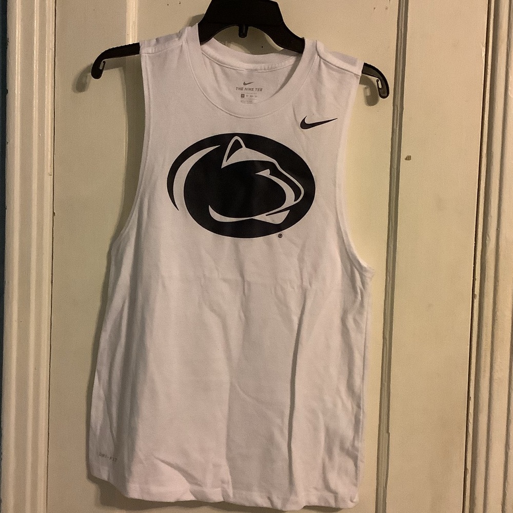 Nike Penn State Dri-fit Muscle Tee in White